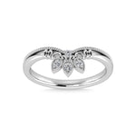 10K White Gold Diamond 1/20 Ct.Tw. Chevron Band