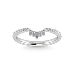14K White Gold Diamond 1/5 Ct.Tw. Chevron Band