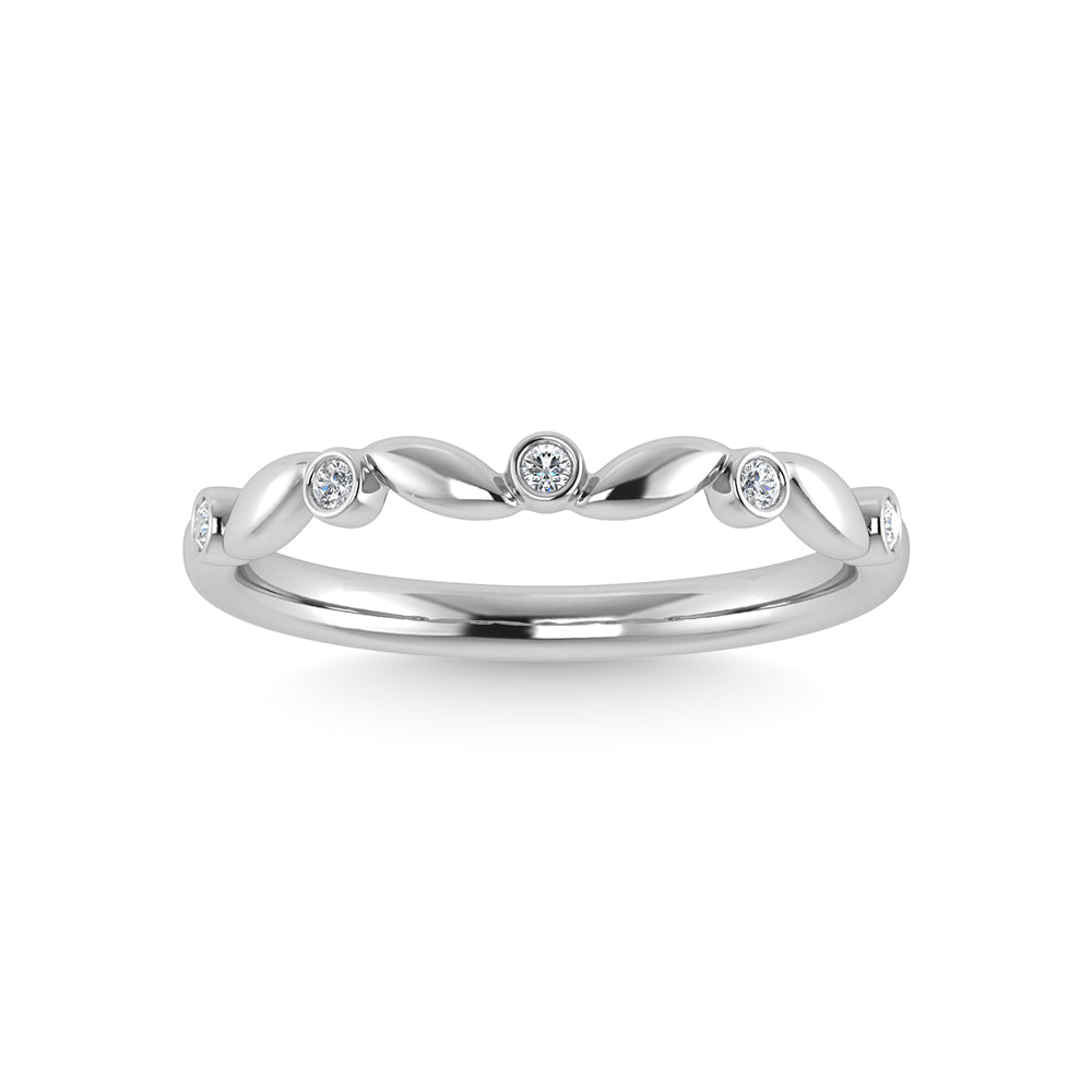 10K White Gold Diamond 1/20 Ct.Tw. Stackable Ring
