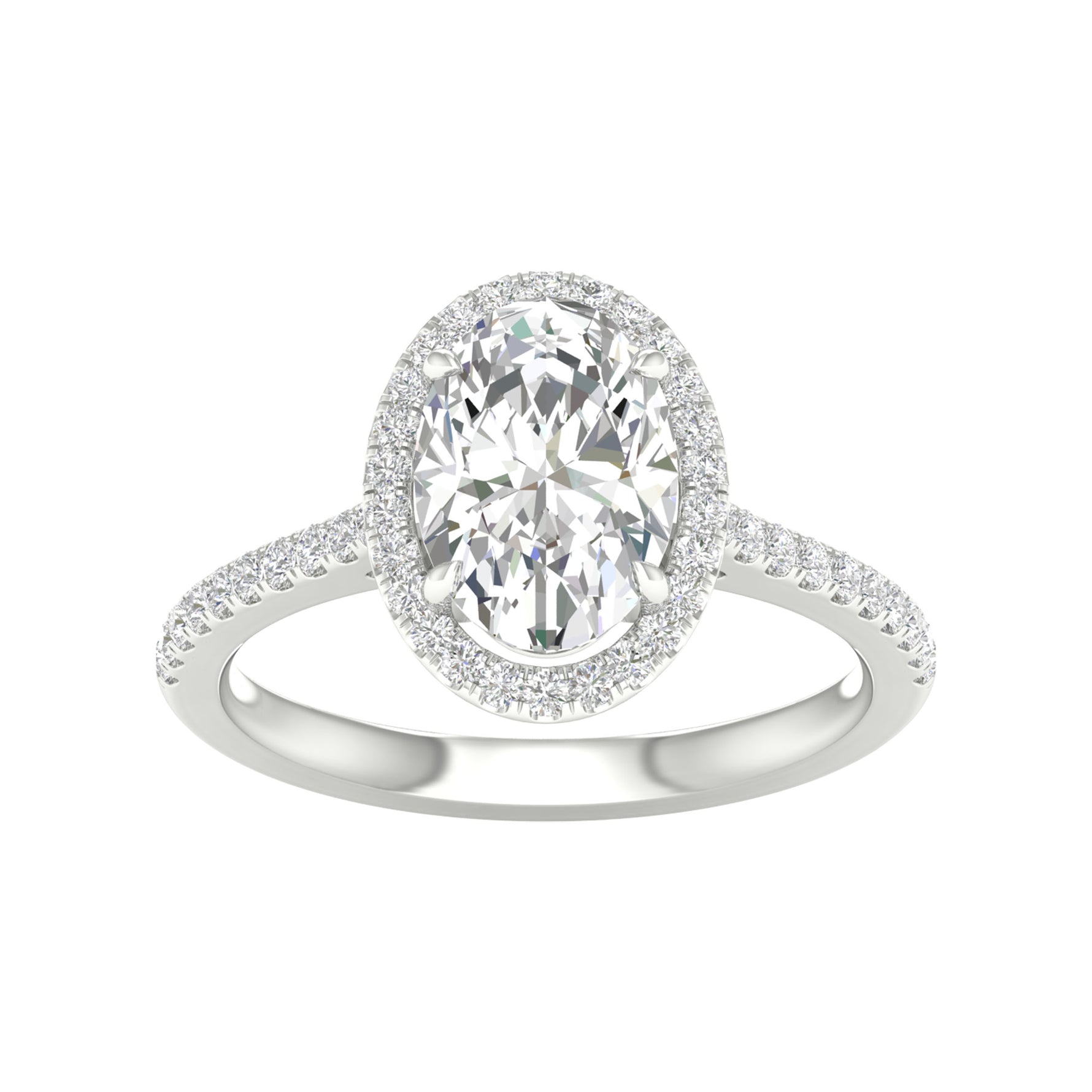 14K 2.25CT Oval Certified Lab Grown Diamond Ring ( IGI Certified ) - Picasso Gold & Diamond Jewelry