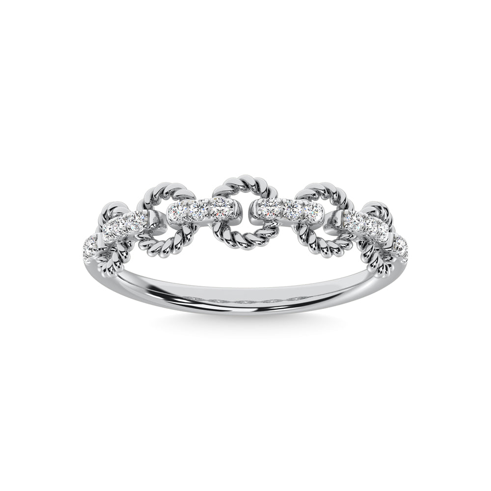 14K White Gold Diamond 1/6 Ct.Tw. Stackable Ring