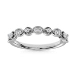 14K White Gold Diamond  1/6 Ct.Tw. Stack Band