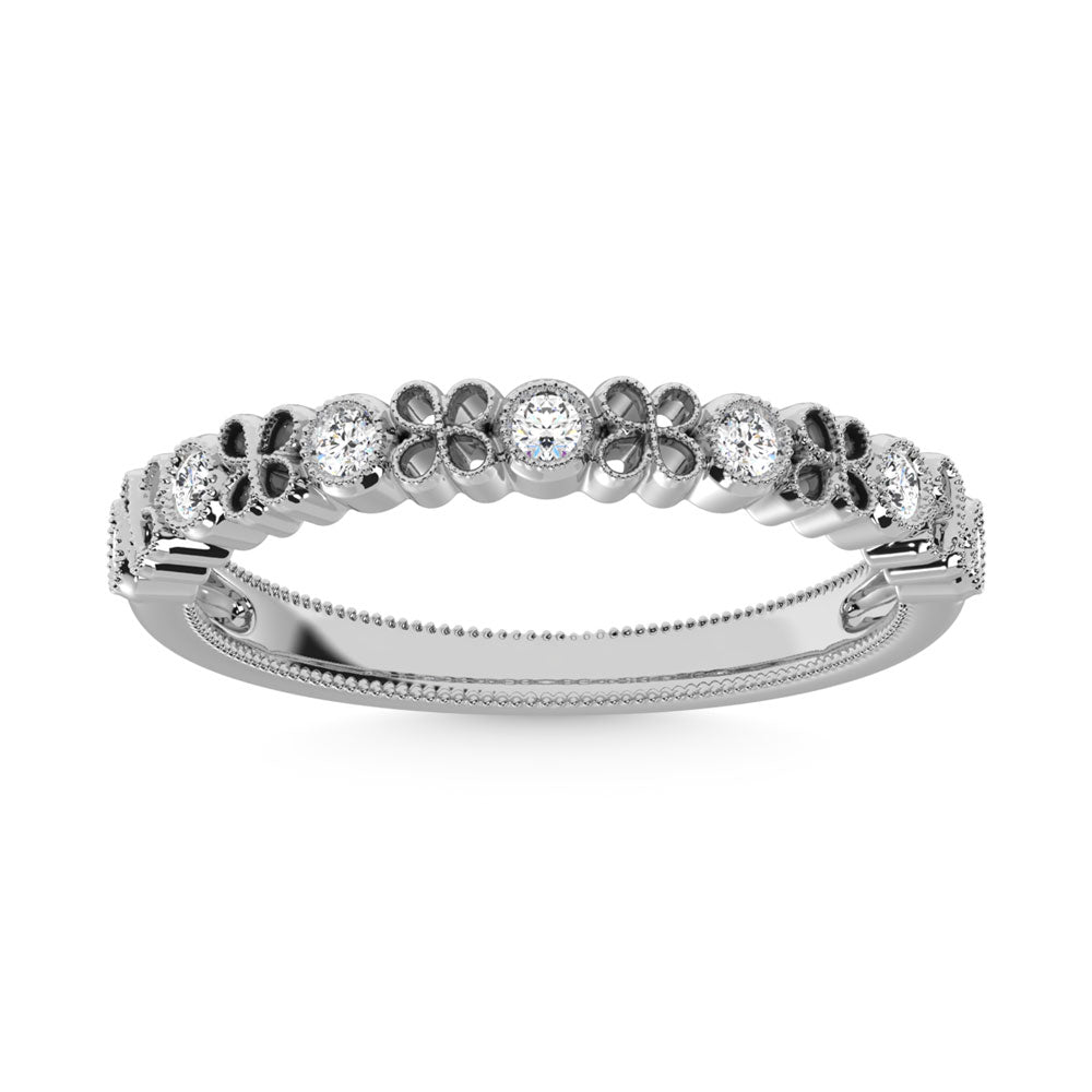 14K White Gold Diamond  1/6 Ct.Tw. Stack Band