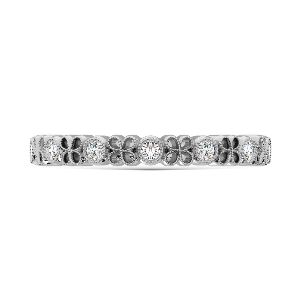14K White Gold Diamond  1/6 Ct.Tw. Stack Band