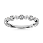 14K White Gold Diamond  1/4 Ct.Tw. Stack Band