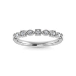 10K White Gold Diamond 1/10 Ct.Tw. Stackable Band
