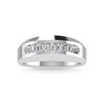 14K White Gold Diamond 5/8 Ct.Tw. Mens Wedding Band