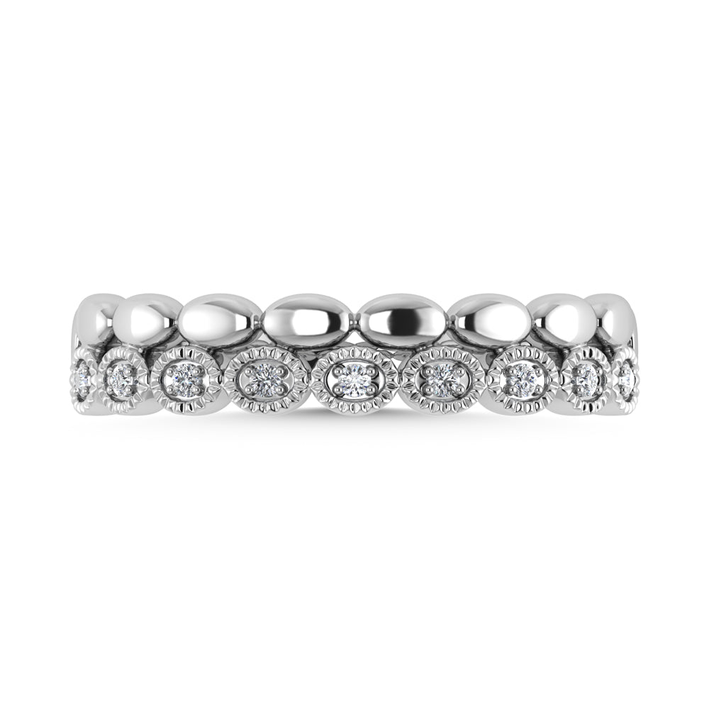 14K White Gold Diamond 1/20 Ct.Tw. Stackable Band