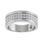 14K White Gold Diamond 3/4.Ct. Tw. Mens Machine Band