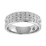 14K White Gold Diamond 1/2.Ct. Tw. Mens Machine Band