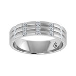 14K White Gold Diamond 1/3.Ct. Tw. Mens Machine Band