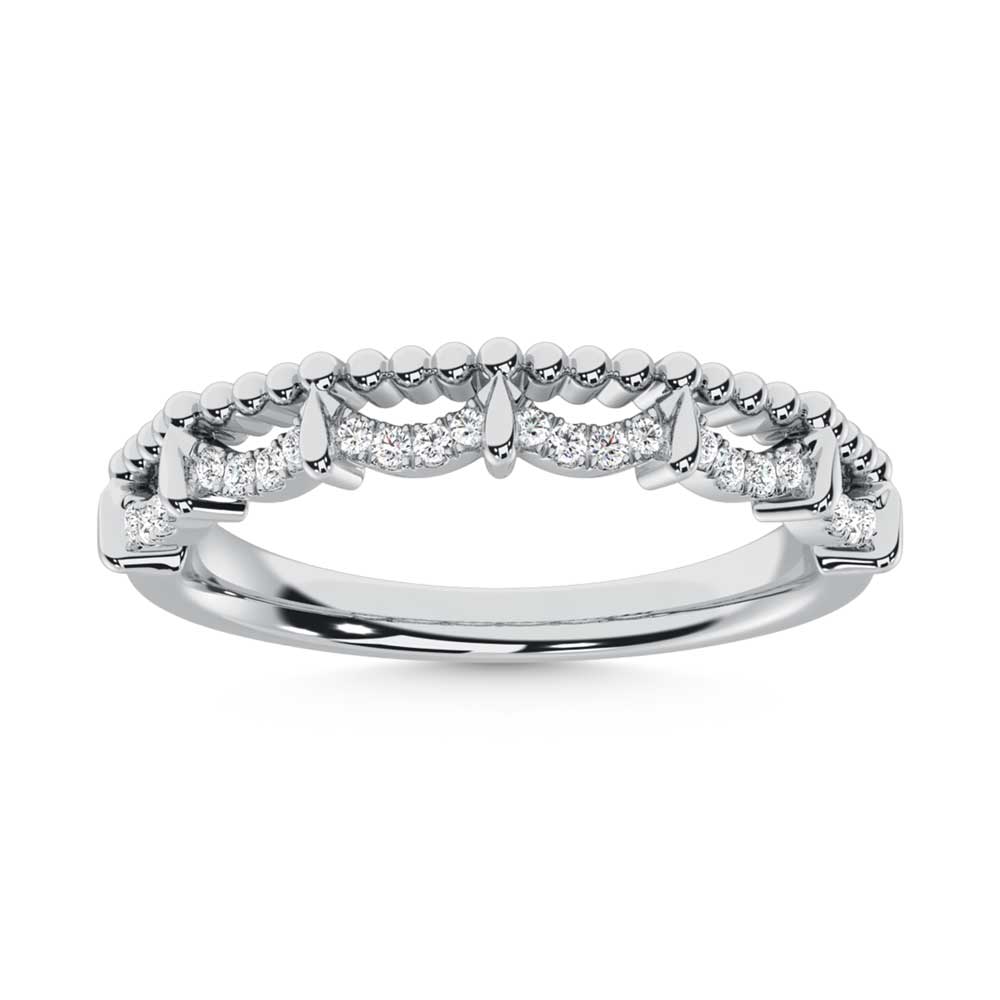 10K White Gold Diamond 1/10 Ct. Tw. Stackable Band