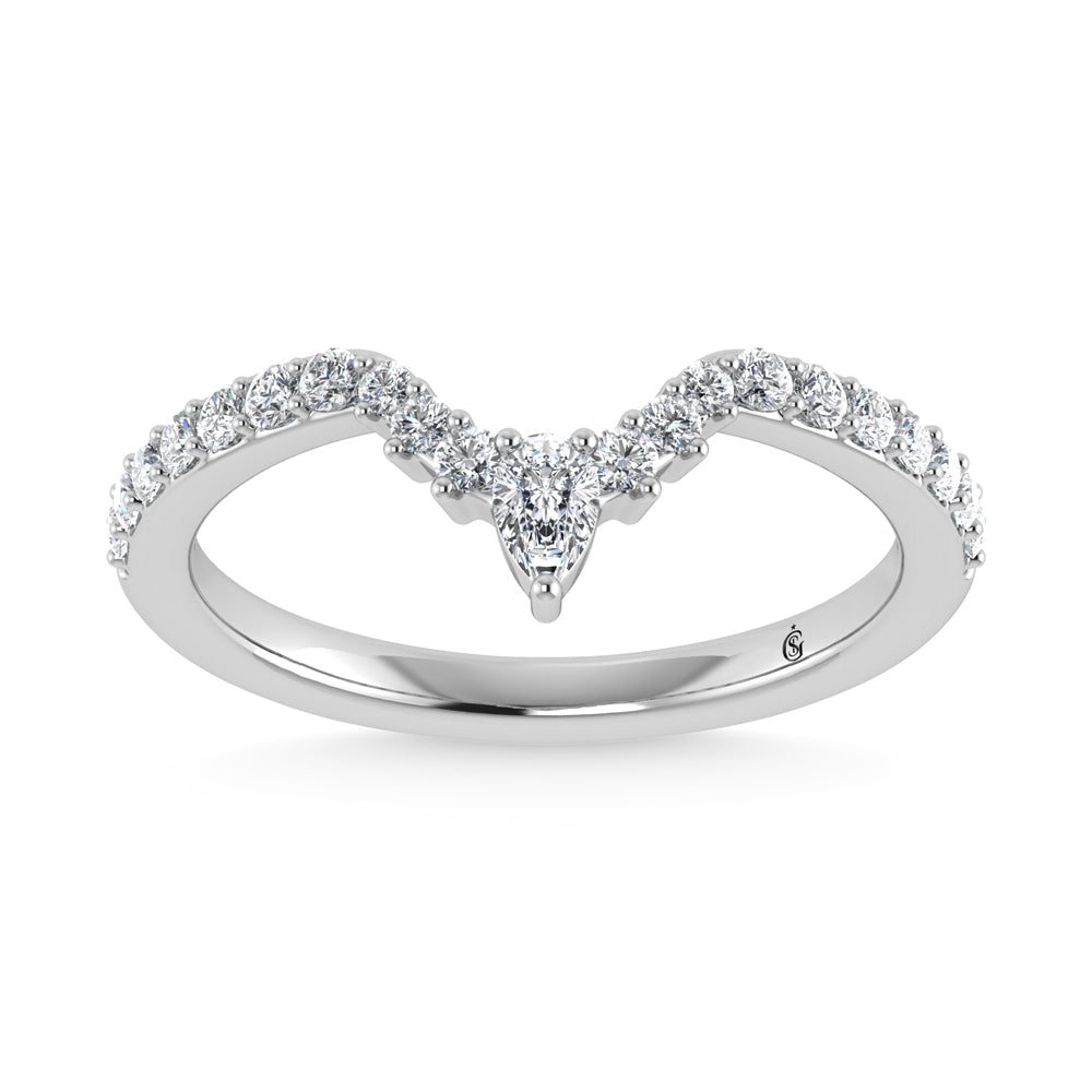 14K White Gold Diamond 1/3 Ct. Tw. Chevron Band