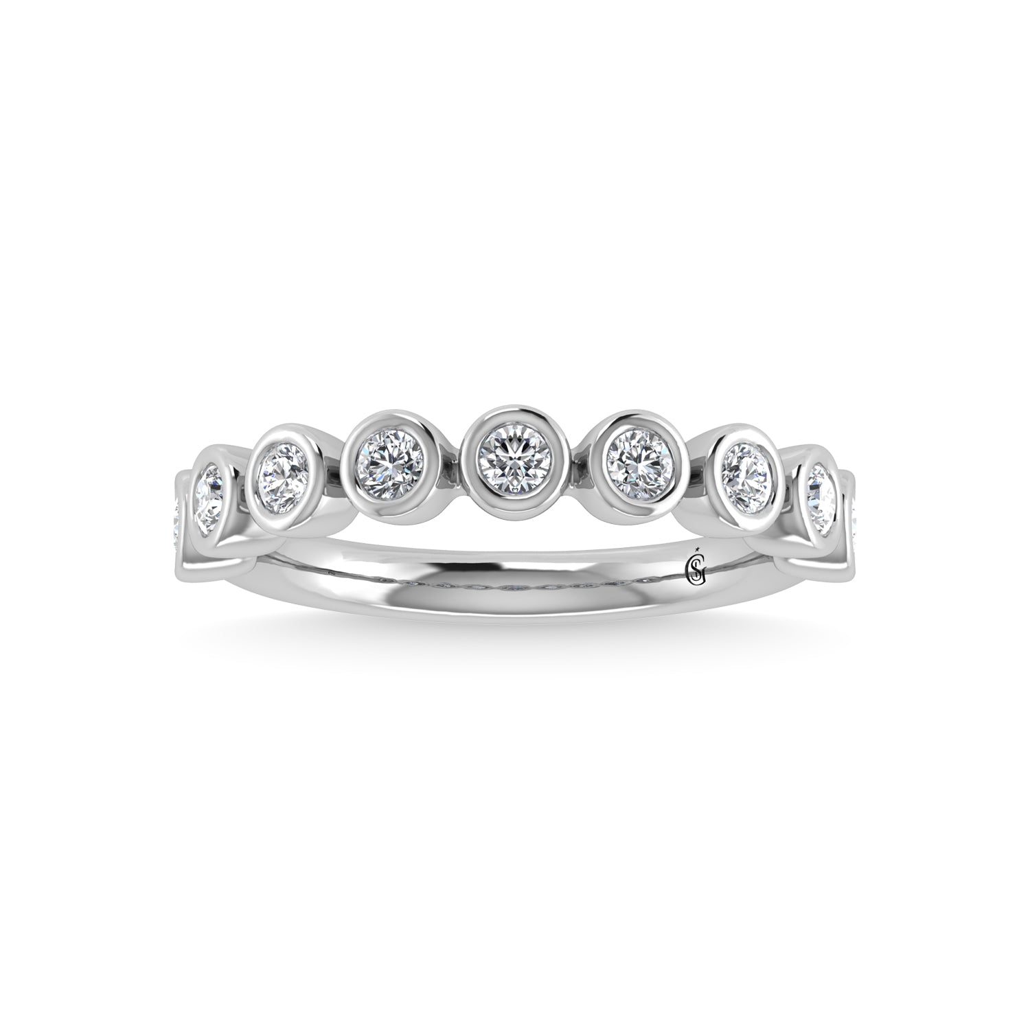 14K White Gold Diamond 1/2 Ct.Tw. Stackable Band