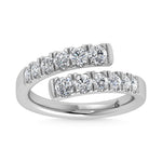14K White Gold  7/8 Ct.Tw. Cross Over Band