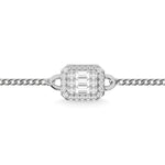 14K White Gold Diamond 1/4 Ct.Tw. Cuban Bracelet