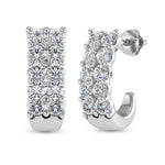 14K White Gold Diamond 2 Ct.Tw. Hoop Earrings