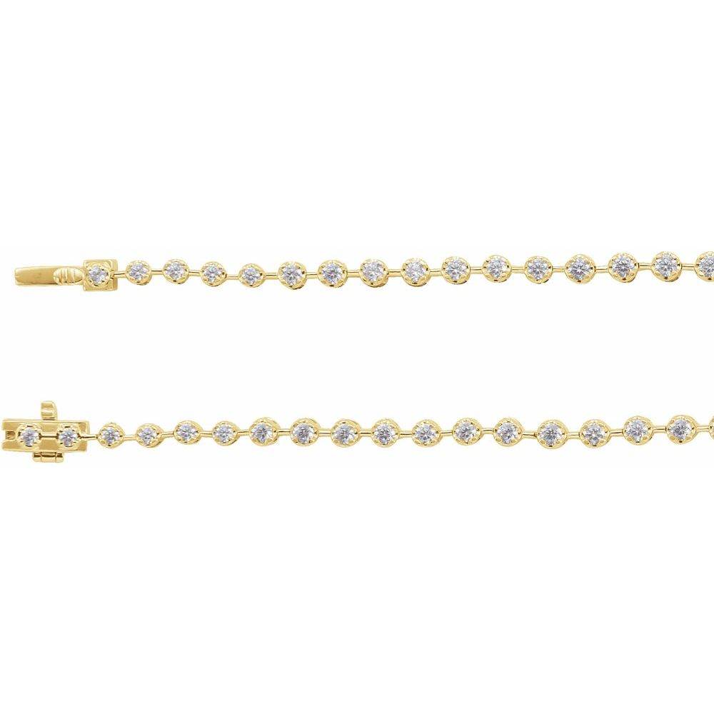 14K Yellow Gold 6 3/4 CTW Lab-Grown Diamond Line Necklace - Picasso Gold & Diamond Jewelry
