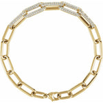 14K Yellow Gold Paperclip Diamond Bracelet with VS F+ Lab-Grown Diamonds – 7 Inch Chain by Picasso Gold & Diamond Jewelry Chicago