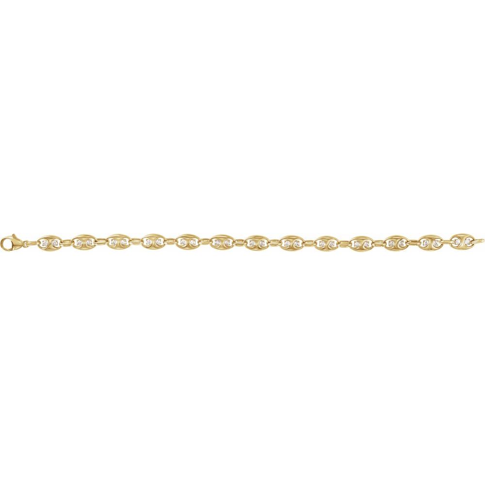 14K Yellow Gold 1 CTW Lab-Grown Diamond Mariner Link Bracelet | VS Clarity F+ Color | 7.5”