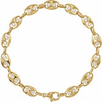 14K Yellow Gold 1 CTW Lab-Grown Diamond Mariner Link Bracelet | VS Clarity F+ Color | 7.5”