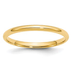 14K Yellow Gold 2mm Comfort Fit Wedding Band – Lightweight Classic