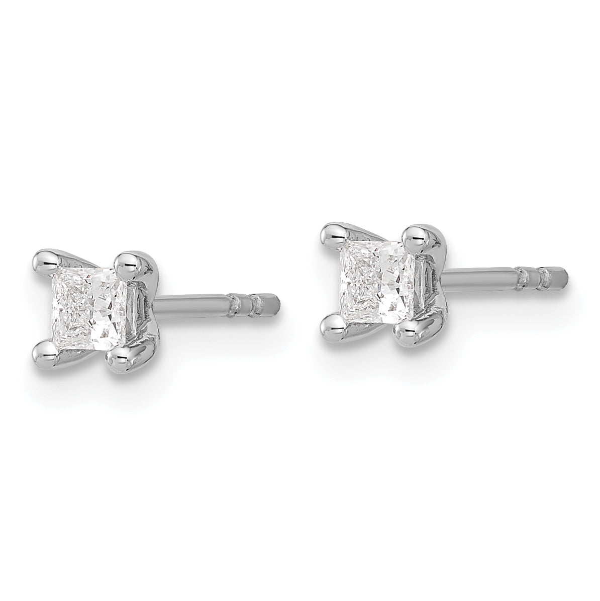 14kw .25ctw VS DEF Lab Grown Princess Diamond 4 Prong Earrings