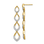 14k Polished Dangle Diamond Post Earrings