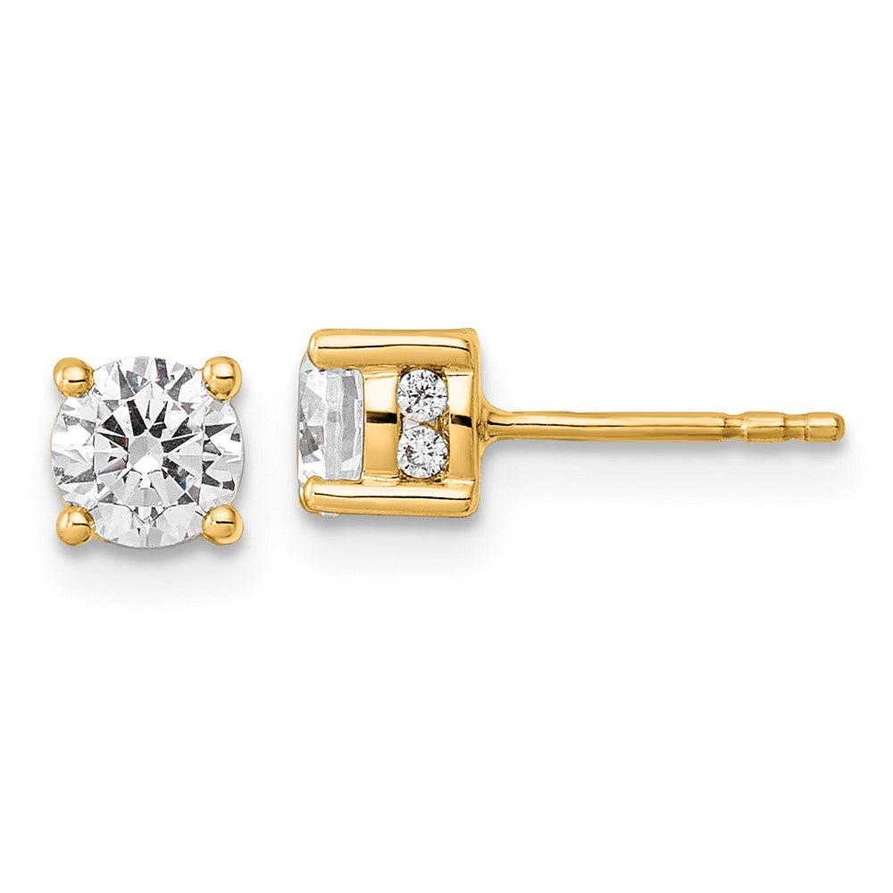14k Yellow Gold Lab Grown VS/SI FGH Dia Fashion Earrings