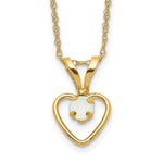 14k Madi K 3mm Opal Heart Necklace