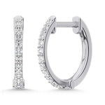 10K White Gold Lab Grown Diamond 1/5 Ct.Tw. Hoop Earrings