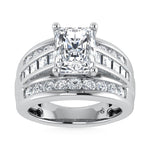 10K White Gold Lab Grown Diamond 1 3/4 Ct.Tw. Radiant Shape Engagement Ring (IGI Certified 1CT)