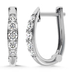 10K White Gold Lab Grown Diamond 1/4 Ct.Tw. Hoop Earrings