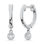 10K White Gold Lab Grown Diamond 1/5 Ct.Tw. Hoop Earrings