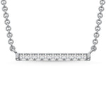 10K White Gold Lab Grown Diamond 1/10 Ct.Tw. Bar Necklace