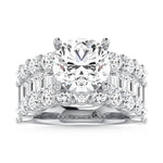 14K White Gold Lab Grown Diamond 8 1/5  Ct.Tw. Round and Emerald Band