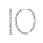 14K White Gold Lab Grown Diamond 1 Ct.Tw. Hoop Earrings