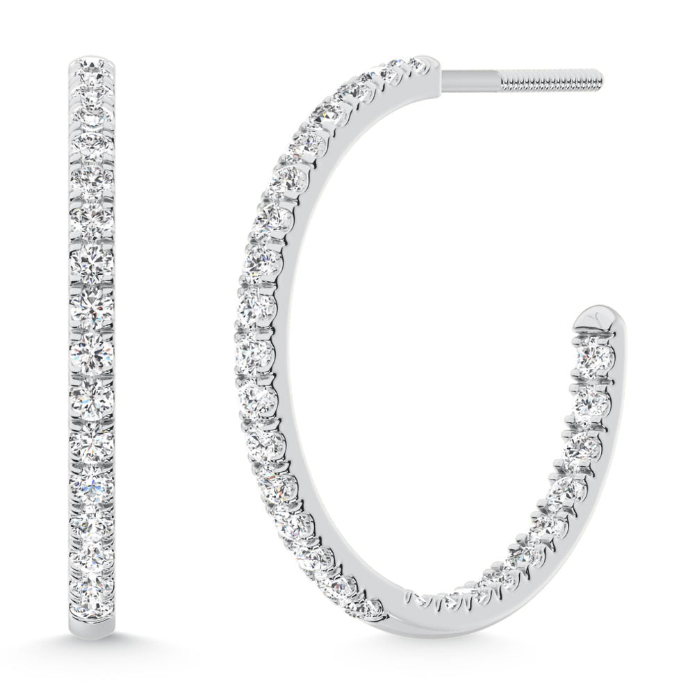14K White Gold Labgrown Diamond 1 Ct.Tw. Hoop Earrings