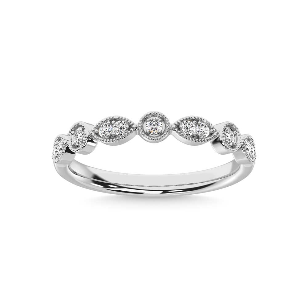 10K White Gold Lab Grown Diamond 1/8 Ct.Tw. Stackable Band