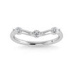 14K White Gold Lab Grown Diamond 1/5 Ct.Tw. Chevron Band