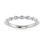 14K White Gold Lab Grown Diamond 1/3 Ct.Tw. Marquise Shape Stackable Band