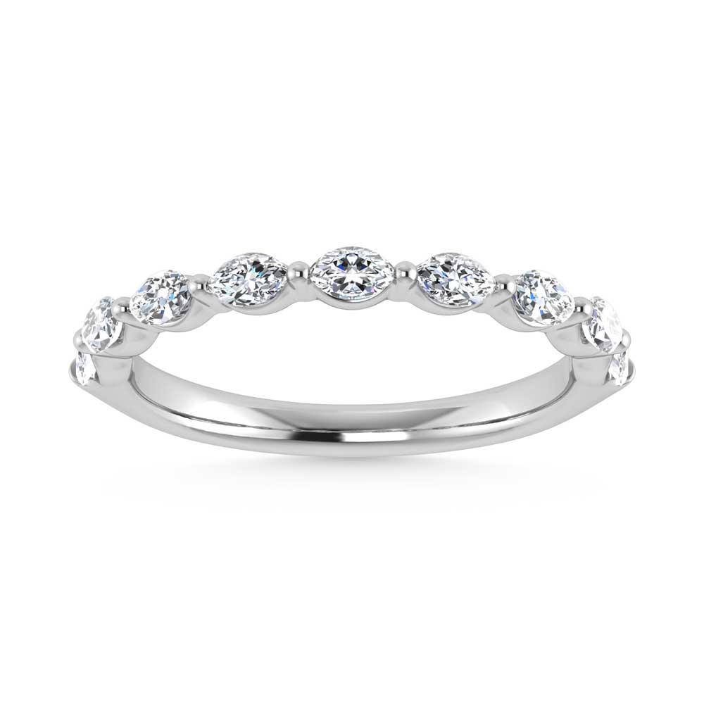 14K White Gold Lab Grown Diamond 1/3 Ct.Tw. Marquise Shape Stackable Band