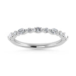 14K White Gold Lab Grown Diamond 1/4 Ct.Tw. Marquise and Round Stackable Band