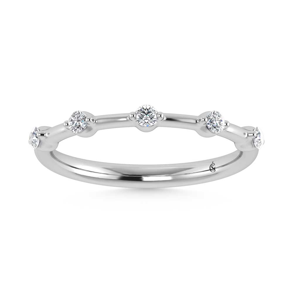 14K White Gold Lab Grown Diamond 1/8 Ct.Tw. Stackable Band