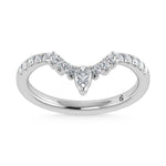 14K White Gold  1/3 Ct.Tw. Lab Grown Diamond Chevron Band