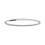 14K White Gold 1 Ct.Tw. Alternate Blue and White Labgrown Diamond Flexi Bangle