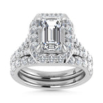 14K White Gold 4 7/8 Ct.Tw. Labgrown Diamond Bridal Ring (Center Radiant)