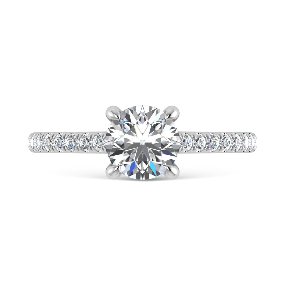10K White Gold 1 1/4 Ct.Tw. Labgrown Diamond Halo Engagement Ring ( Center 1 CT)