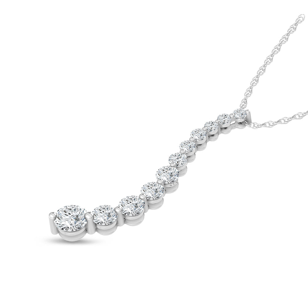 14K White Gold Lab Grown Diamond 2 Ct.Tw. Fashion Pendant