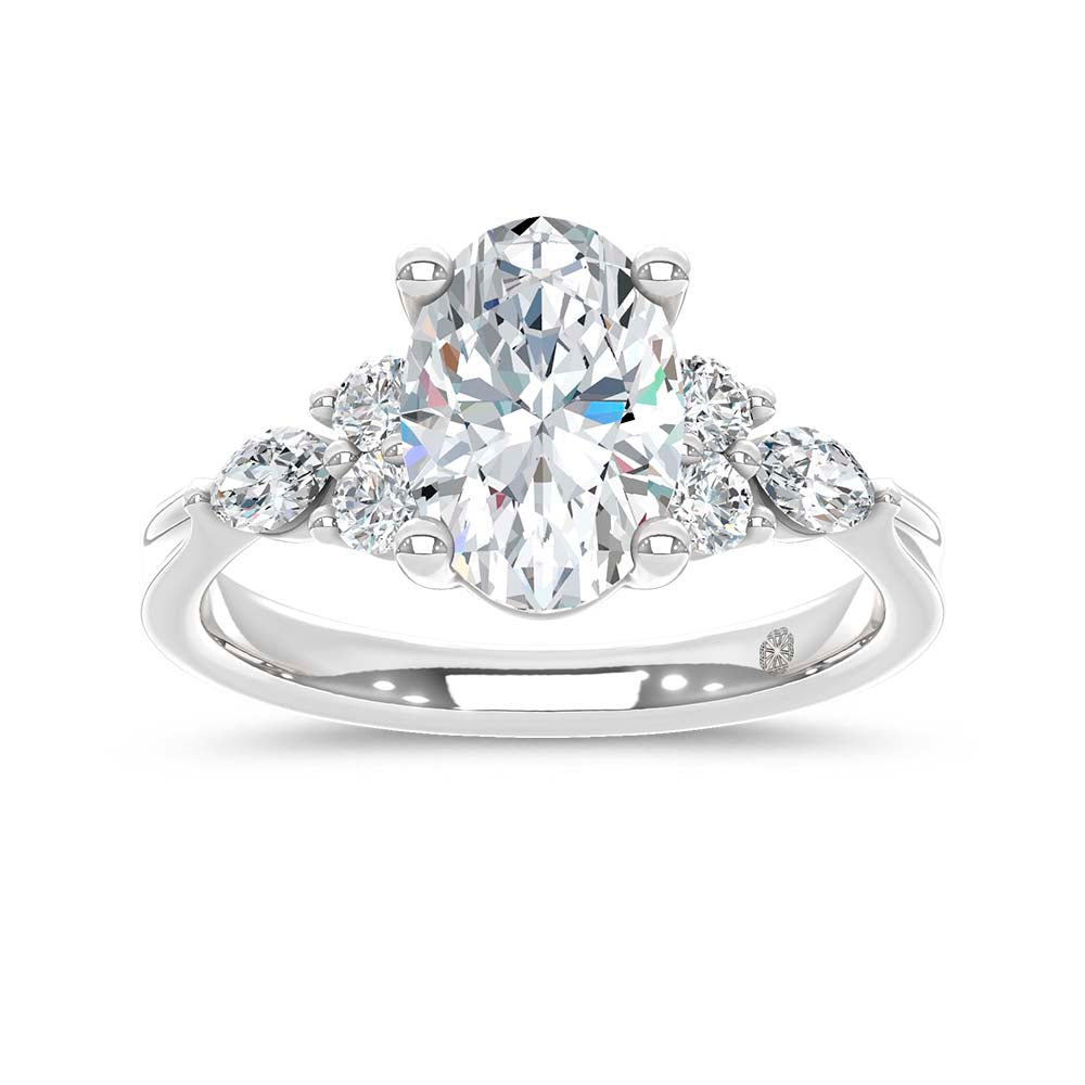 14K White Gold Lab Grown Diamond 2 1/2 Ct.T. Enagagement Ring